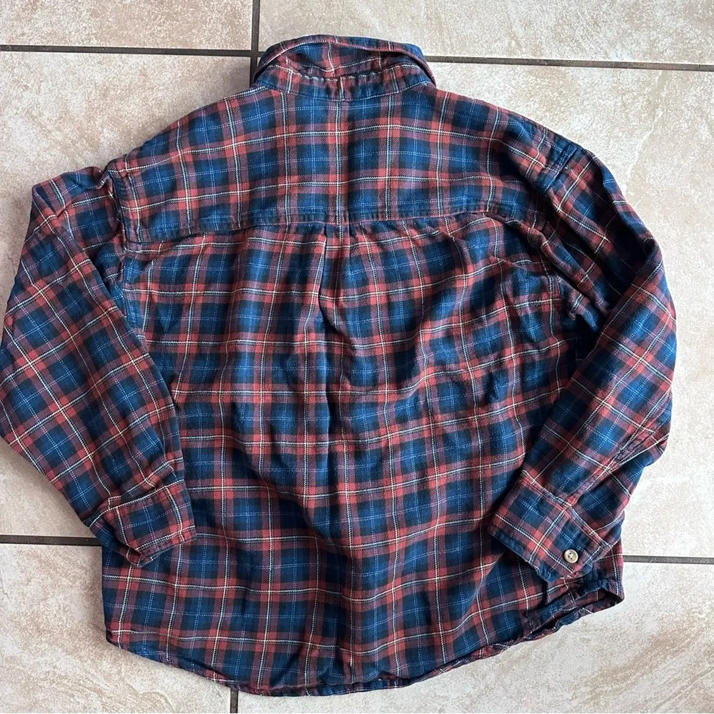 Vintage Gap kids cotton flannel shirt- Navy and Red